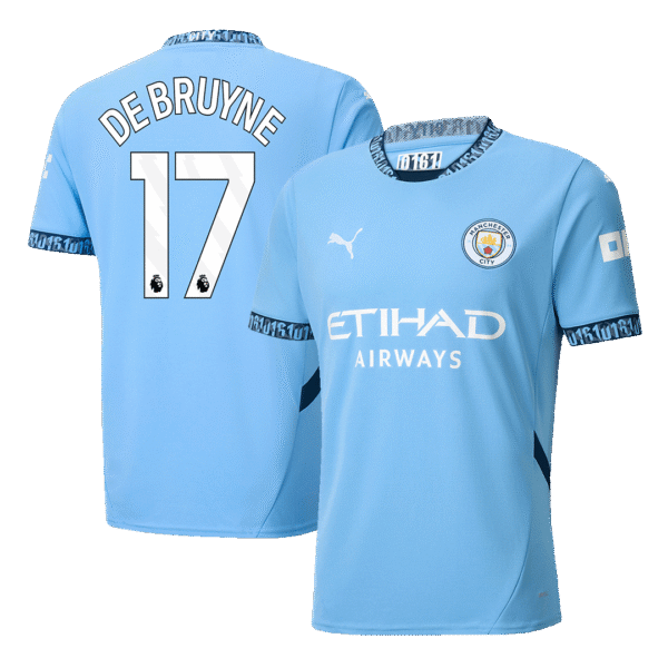 DE BRUYNE #17 Manchester City Home  Soccer Jersey 2024/25 Top Soccer Jerseys Store