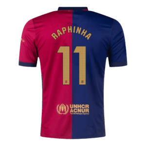 RAPHINHA #11 Barcelona Home  Soccer Jersey 2024/25 -?Spotify Logo Without Text? Top Soccer Jerseys Store