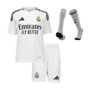 Kid's Real Madrid Home Soccer Jersey Kit(Jersey+Shorts+Socks) 2024/25 Top Soccer Jerseys Store