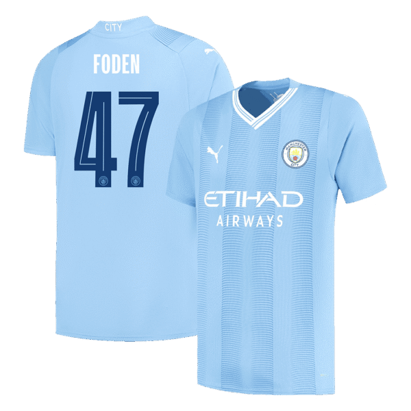 FODEN #47 Manchester City Home  Soccer Jersey 2023/24 - UCL Top Soccer Jerseys Store