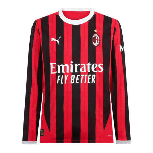 AC Milan Home Long Sleeve  Soccer Jersey 2024/25 Top Soccer Jerseys Store