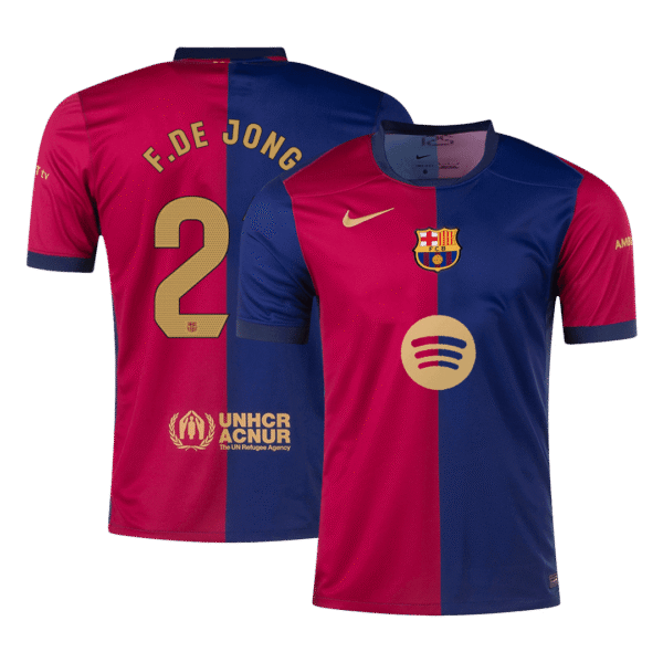 F.DE JONG #21 Barcelona Home  Soccer Jersey 2024/25- Spotify Logo Without Text Top Soccer Jerseys Store