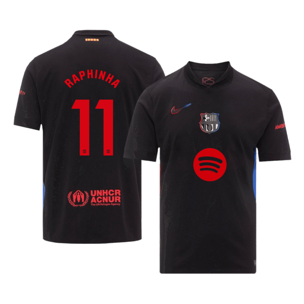 RAPHINHA #11 Barcelona Away  Soccer Jersey 2024/25 -?Spotify Logo Without Text? Top Soccer Jerseys Store