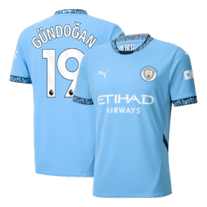 G?NDO?AN #19 Manchester City Home  Soccer Jersey 2024/25 Top Soccer Jerseys Store
