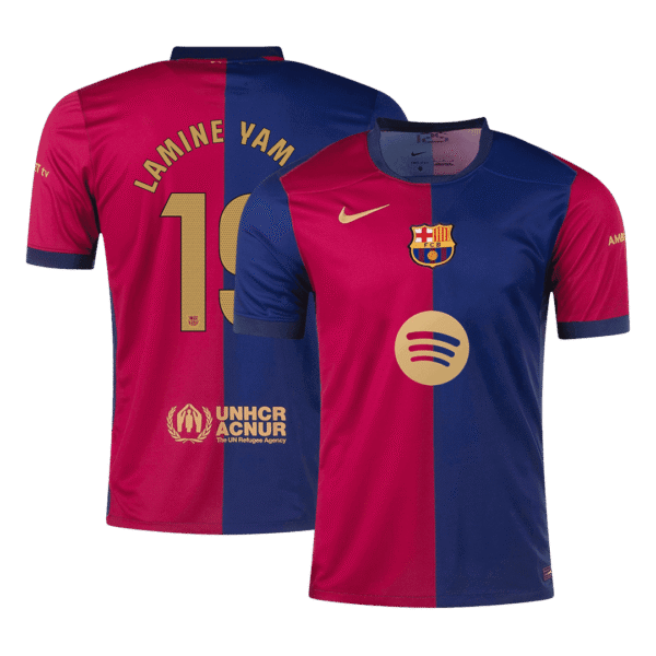 LAMINE YAMAL #19 Barcelona Home  Soccer Jersey 2024/25- Spotify Logo Without Text Top Soccer Jerseys Store