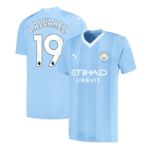 J.ALVAREZ #19 Manchester City Home  Soccer Jersey 2023/24 Top Soccer Jerseys Store