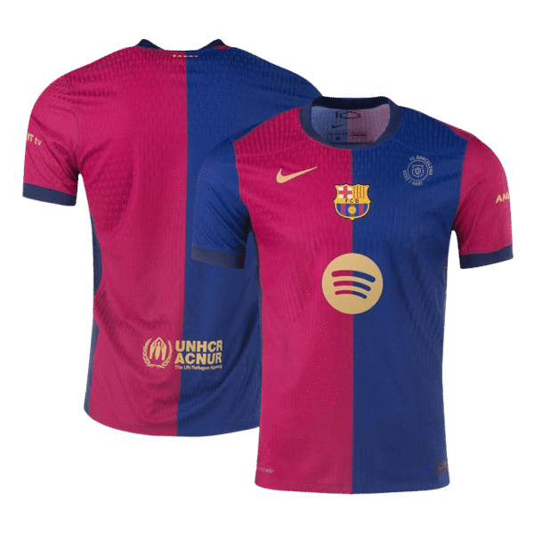 Player Version Barcelona Home  Soccer Jersey 2024/25 - 125th Anniversary(Spotify Logo Without Text) Top Soccer Jerseys Store