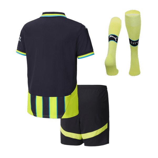 Kid's Manchester City Away  Soccer Jersey Kit(Jersey+Shorts+Socks) 2024/25 Top Soccer Jerseys Store