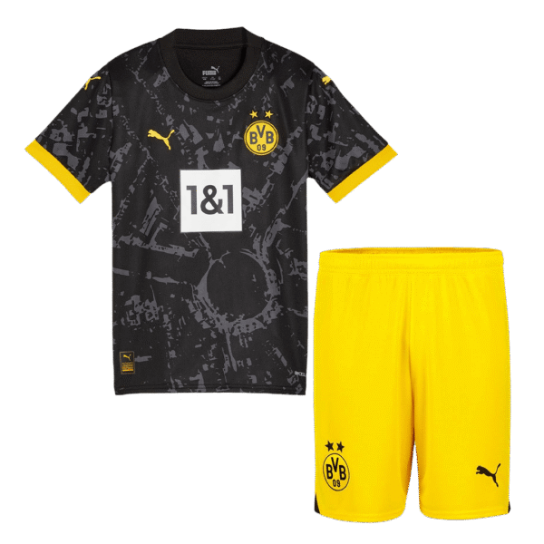 Kid's Borussia Dortmund Away  Soccer Jersey Kit(Jersey+Shorts) 2023/24 Top Soccer Jerseys Store