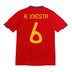 Retro A. INIESTA #6 2010 Spain Home  Soccer Jersey Top Soccer Jerseys Store