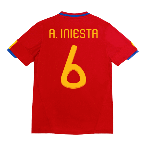Retro A. INIESTA #6 2010 Spain Home  Soccer Jersey Top Soccer Jerseys Store