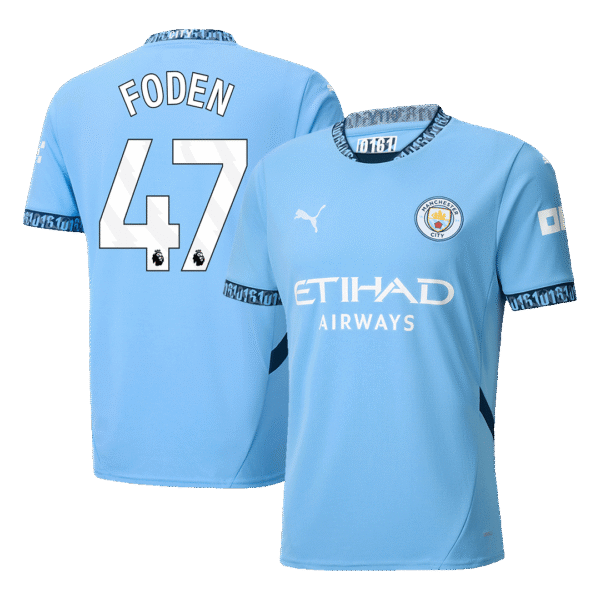 FODEN #47 Manchester City Home  Soccer Jersey 2024/25 Top Soccer Jerseys Store