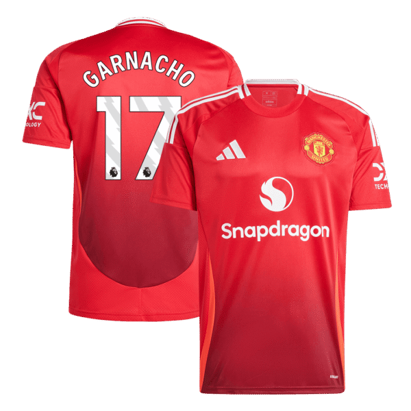 GARNACHO #17 Manchester United Home  Soccer Jersey 2024/25 Top Soccer Jerseys Store