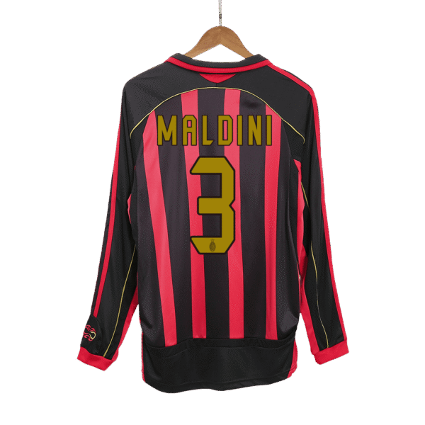 Retro MALDINI #3 2006/07 AC Milan Home Long Sleeve  Soccer Jersey Top Soccer Jerseys Store
