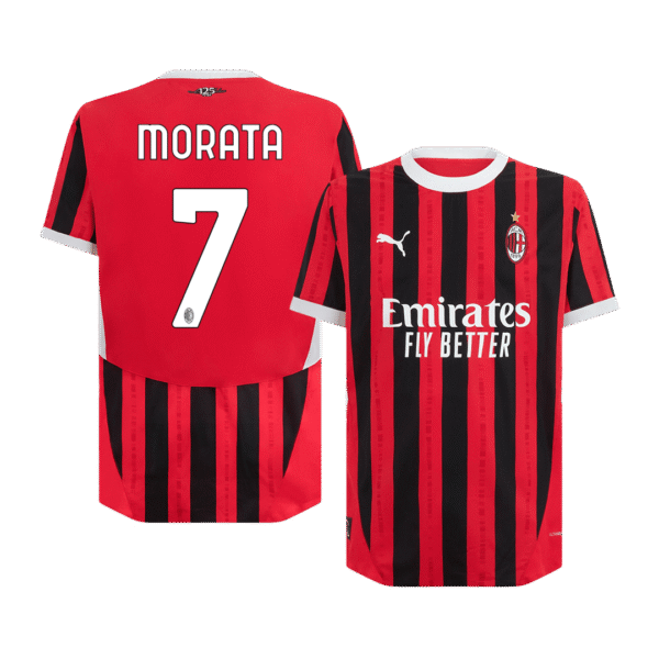 Player Version MORATA #7 AC Milan Home  Soccer Jersey 2024/25 Top Soccer Jerseys Store