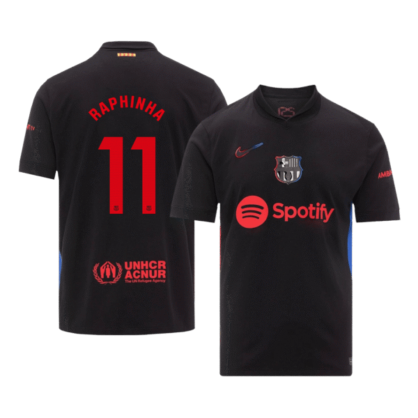 RAPHINHA #11 Barcelona Away  Soccer Jersey 2024/25 Top Soccer Jerseys Store