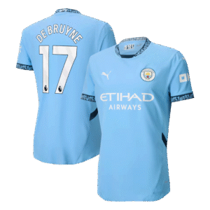 Player Version DE BRUYNE #17 Manchester City Home  Soccer Jersey 2024/25 Top Soccer Jerseys Store