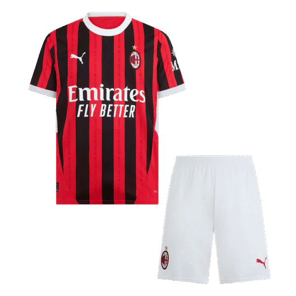 AC Milan Home  Soccer Jersey Kit(Jersey+Shorts) 2024/25 Top Soccer Jerseys Store