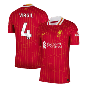 Player Version VIRGIL #4 Liverpool Home  Soccer Jersey 2024/25 Top Soccer Jerseys Store