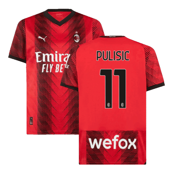 PULISIC #11 AC Milan Home  Soccer Jersey 2023/24 Top Soccer Jerseys Store