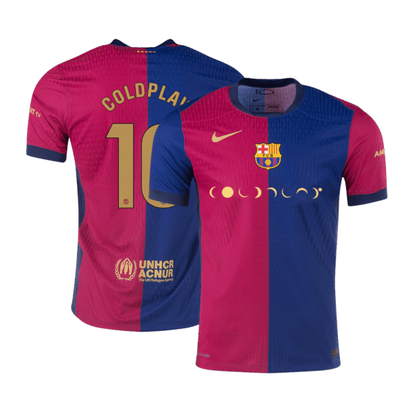Player Version COLDPLAY #10 Barcelona Home  Soccer Jersey 2024/25 Top Soccer Jerseys Store