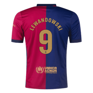 LEWANDOWSKI #9 Barcelona Home  Soccer Jersey 2024/25- Spotify Logo Without Text Top Soccer Jerseys Store