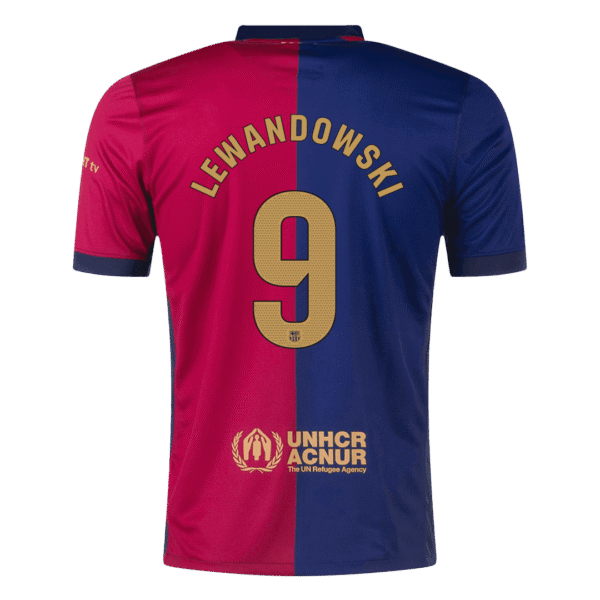 LEWANDOWSKI #9 Barcelona Home  Soccer Jersey 2024/25- Spotify Logo Without Text Top Soccer Jerseys Store