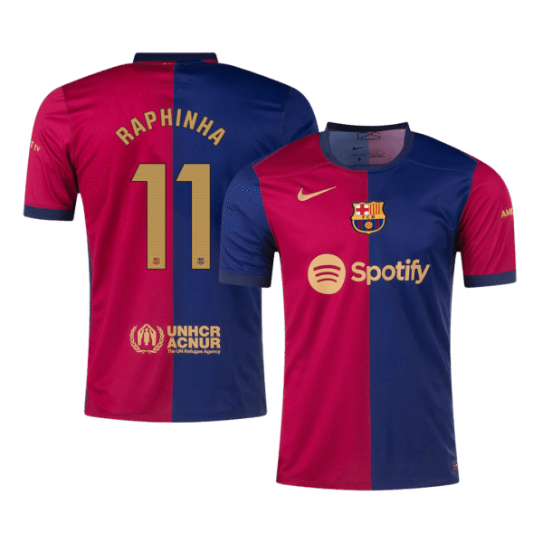 RAPHINHA #11 Barcelona Home  Soccer Jersey 2024/25 Top Soccer Jerseys Store