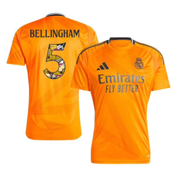 BELLINGHAM #5 Real Madrid Away  Soccer Jersey 2024/25 - Bear Champ Font Top Soccer Jerseys Store