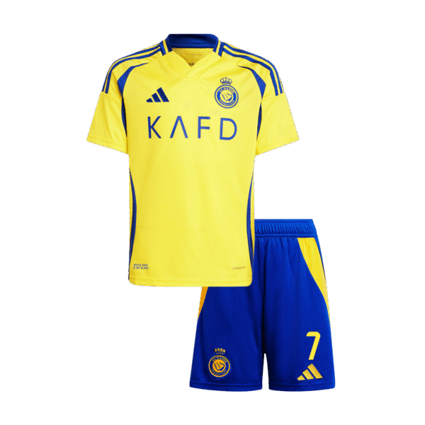 Kid's RONALDO #7 Al Nassr Home  Soccer Jersey Kit(Jersey+Shorts) 2024/25 - ACL Top Soccer Jerseys Store
