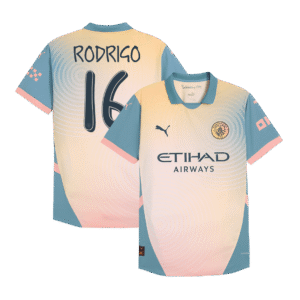Player Version RODRIGO #16 Manchester City Fourth Away  Soccer Jersey 2024/25- Definitely City (UCL) Top Soccer Jerseys Store