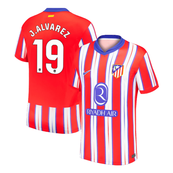 J.ALVAREZ #19 Atletico Madrid Home  Soccer Jersey 2024/25 Top Soccer Jerseys Store