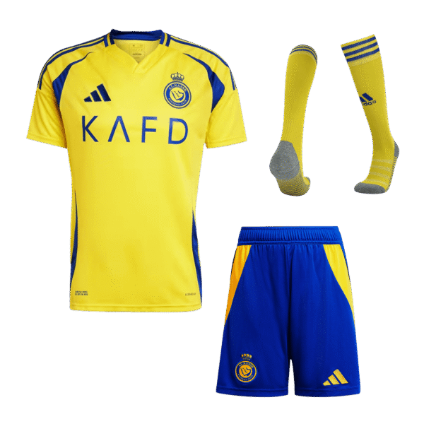 Al Nassr Home  Soccer Jersey Kit(Jersey+Shorts+Socks) 2024/25 Top Soccer Jerseys Store