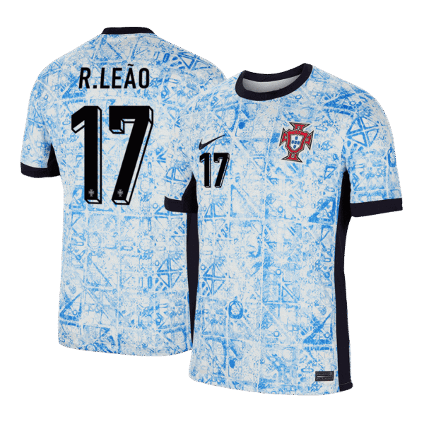 R.Leão #17 Portugal Away  Soccer Jersey Euro 2024 Top Soccer Jerseys Store