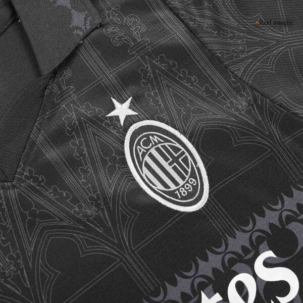 Kid's AC Milan x Pleasures Fourth Away  Soccer Jersey Kit(Jersey+Shorts) 2023/24 Top Soccer Jerseys Store