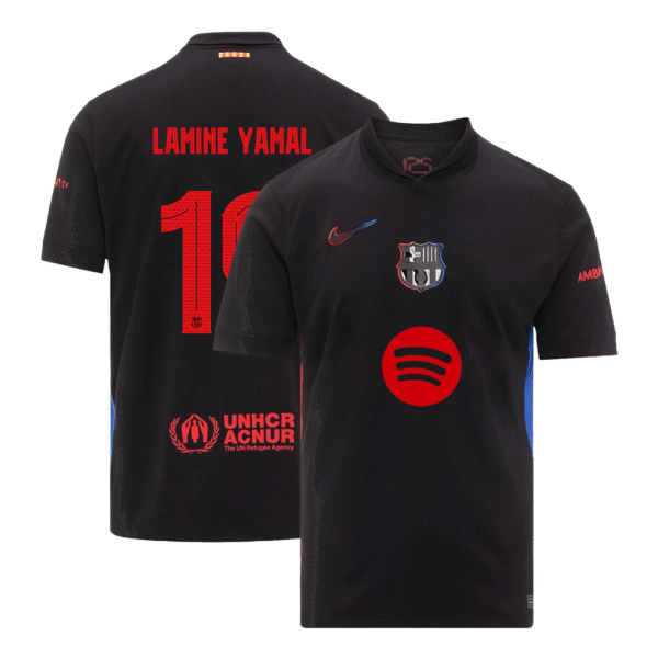 LAMINE YAMAL #19 Barcelona Away  Soccer Jersey 2024/25k - Spotify Logo Without Text Top Soccer Jerseys Store