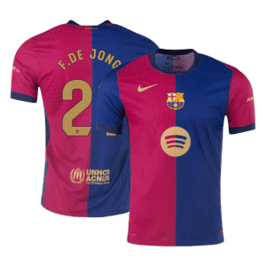 Player Version F.DE JONG #21 Barcelona Home  Soccer Jersey 2024/25 - Spotify Logo Without Text Top Soccer Jerseys Store