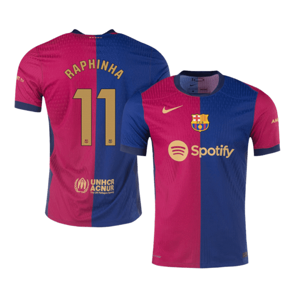 Player Version RAPHINHA #11 Barcelona Home  Soccer Jersey 2024/25 Top Soccer Jerseys Store