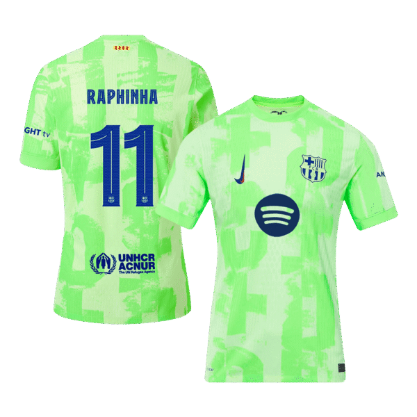 Player Version RAPHINHA #11 Barcelona Third Away  Soccer Jersey 2024/25 - UCL?Spotify Logo Without Text? Top Soccer Jerseys Store