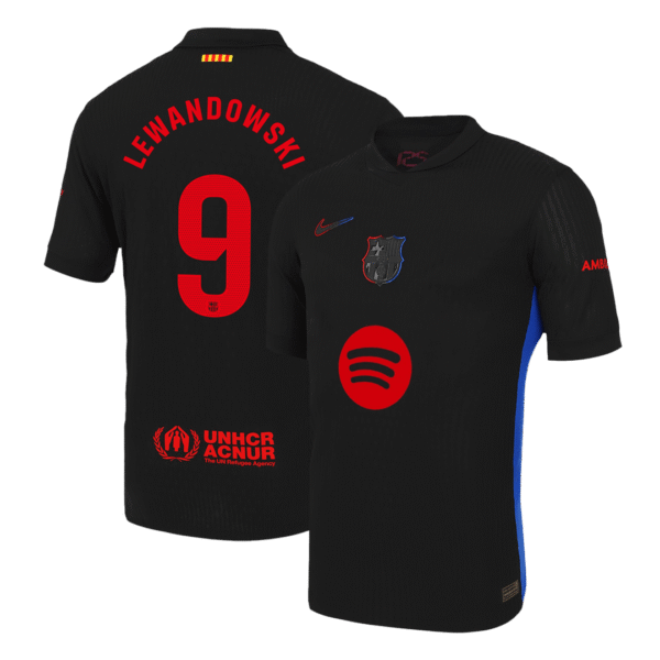 Player Version LEWANDOWSKI #9 Barcelona Away  Soccer Jersey 2024/25 - Spotify Logo Without Text Top Soccer Jerseys Store