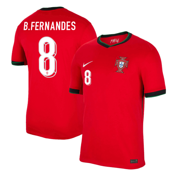 B.FERNANDES #8 Portugal Home  Soccer Jersey Euro 2024 Top Soccer Jerseys Store