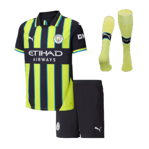 Kid's Manchester City Away  Soccer Jersey Kit(Jersey+Shorts+Socks) 2024/25 Top Soccer Jerseys Store