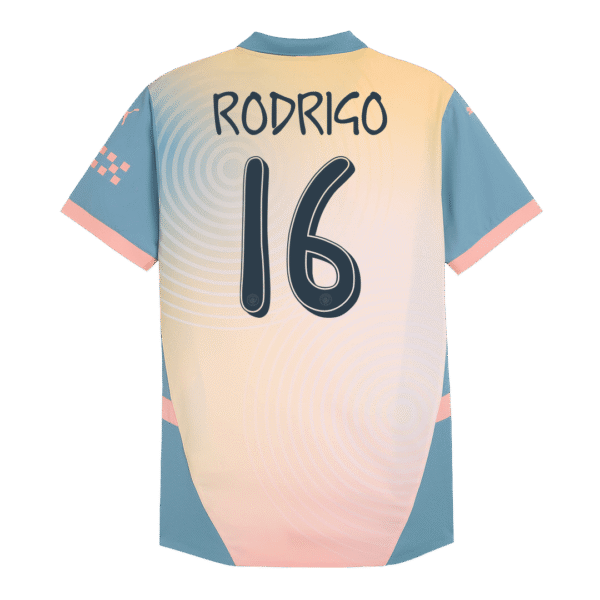 Player Version RODRIGO #16 Manchester City Fourth Away  Soccer Jersey 2024/25- Definitely City (UCL) Top Soccer Jerseys Store