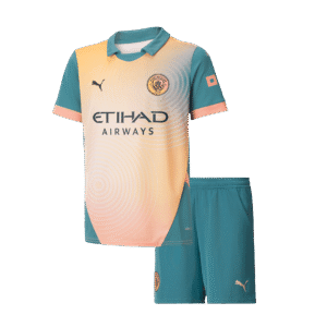Kid's Manchester City Fourth Away  Soccer Jersey Kit(Jersey+Shorts) 2024/25- Definitely City (UCL) Top Soccer Jerseys Store