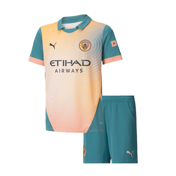 Kid's Manchester City Fourth Away  Soccer Jersey Kit(Jersey+Shorts) 2024/25- Definitely City (UCL) Top Soccer Jerseys Store