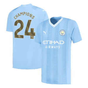 CHAMPIONS #24 Manchester City Home  Soccer Jersey 2023/24 Top Soccer Jerseys Store