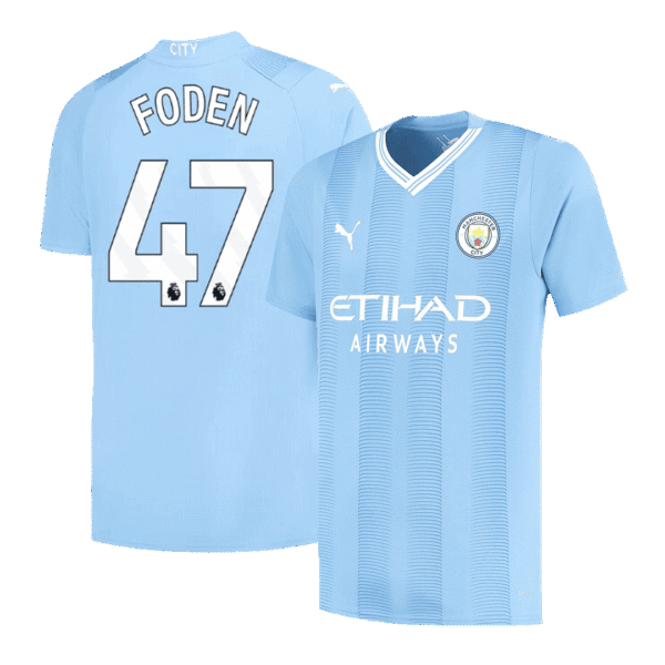 FODEN #47 Manchester City Home  Soccer Jersey 2023/24 Top Soccer Jerseys Store