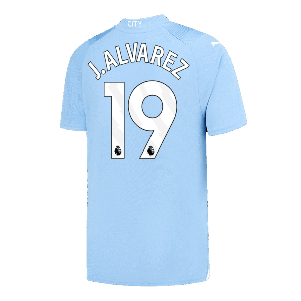 J.ALVAREZ #19 Manchester City Home  Soccer Jersey 2023/24 Top Soccer Jerseys Store