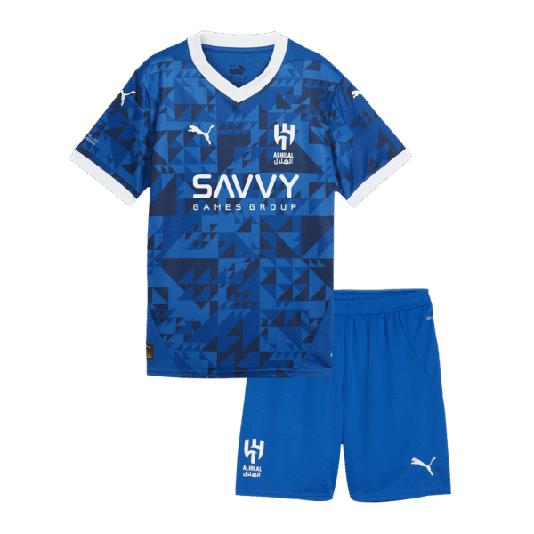 Kid's Al Hilal SFC Home  Soccer Jersey Kit(Jersey+Shorts) 2024/25 Top Soccer Jerseys Store