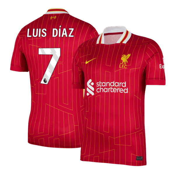 Luis Díaz #7 Liverpool Home  Soccer Jersey 2024/25 Top Soccer Jerseys Store